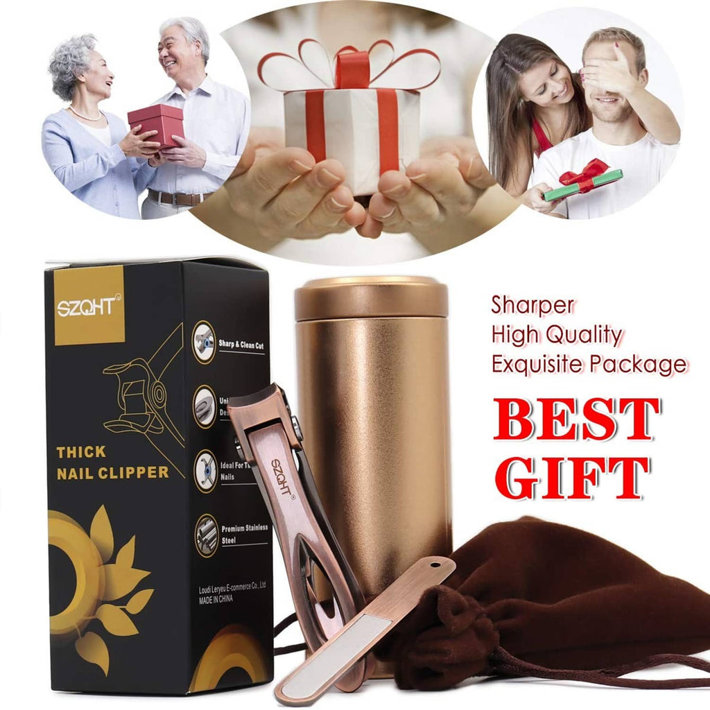 Bronze nail clipper set in gift box with nail file and clipper