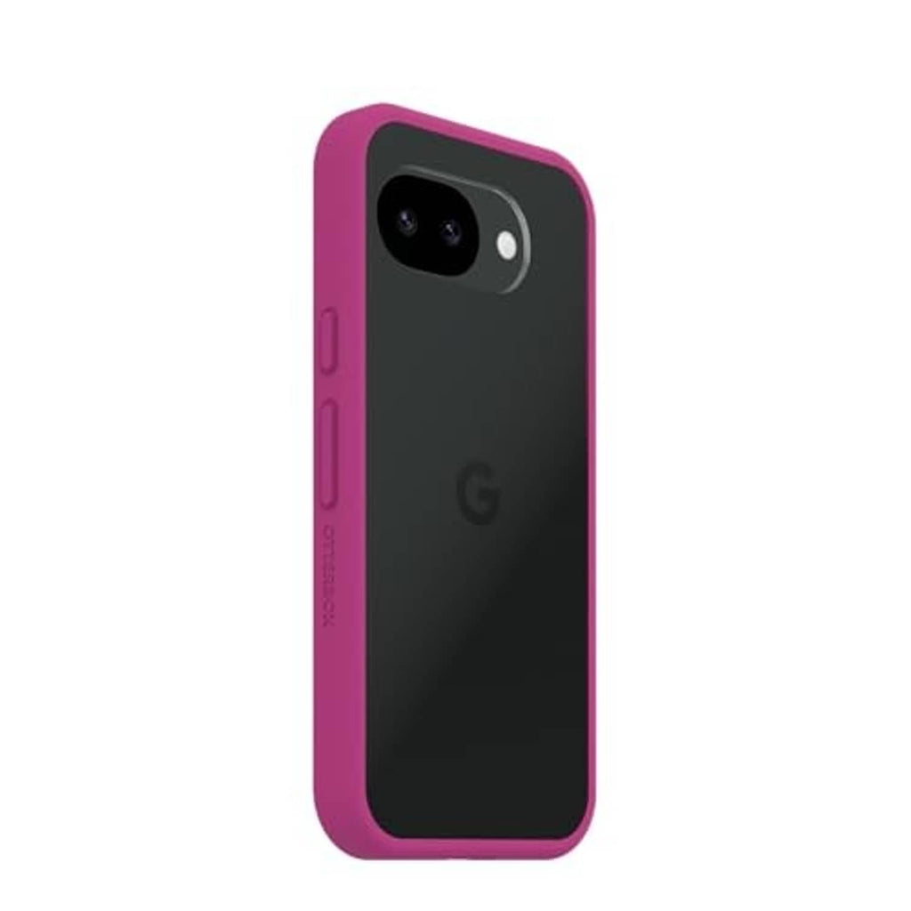 Rose pink case with matte back and centered Google G logo for Pixel 10a
