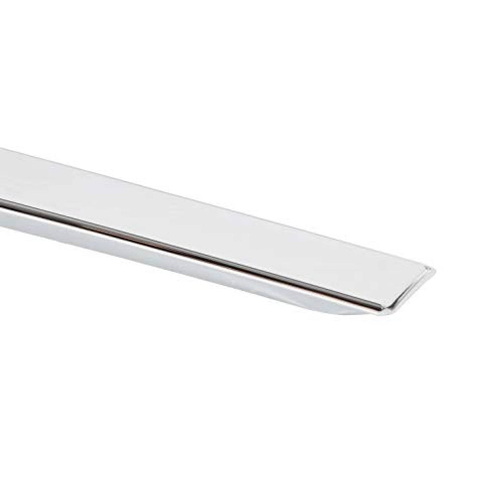 Silver hood trim molding strip with black underside trim edge