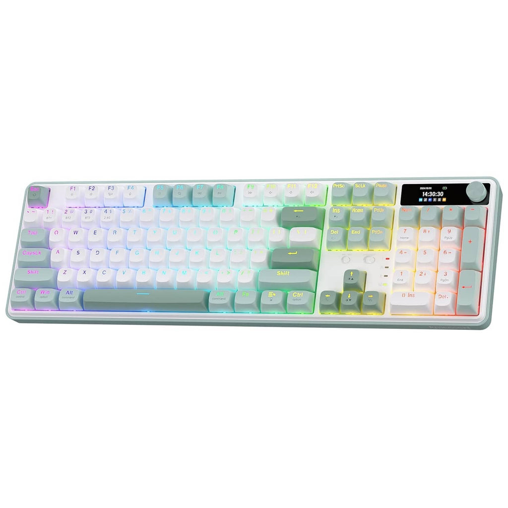 Mint wireless 104-key gaming keyboard with multicolor RGB rainbow backlighting