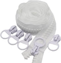 White heavy-duty plastic zipper rolls with 5 loop pulls and sliders