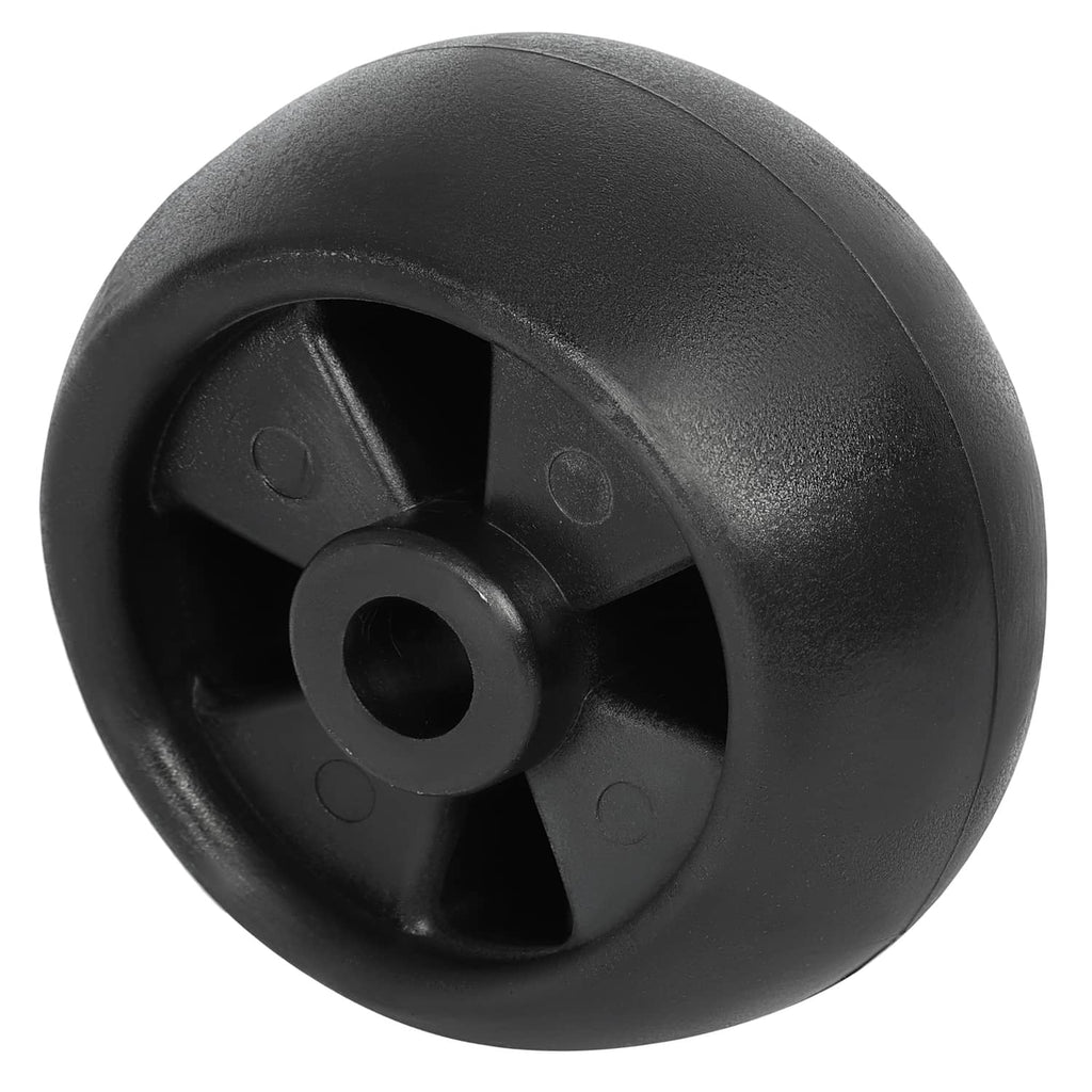 Black deck wheel with 5-spoke hub and thick rim, center mounting hole