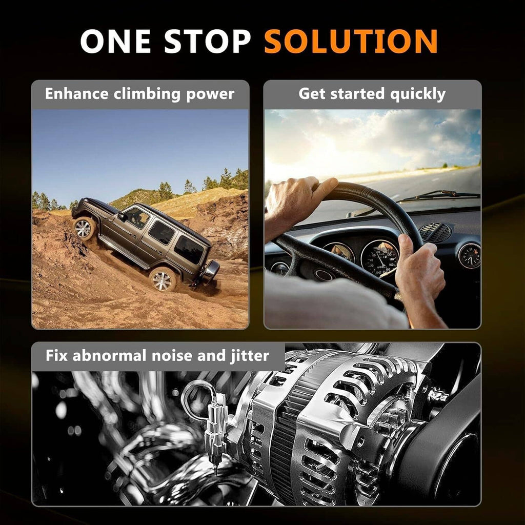 Turbocharger HX35W shown with compressor housing and turbine components in a promo scene.