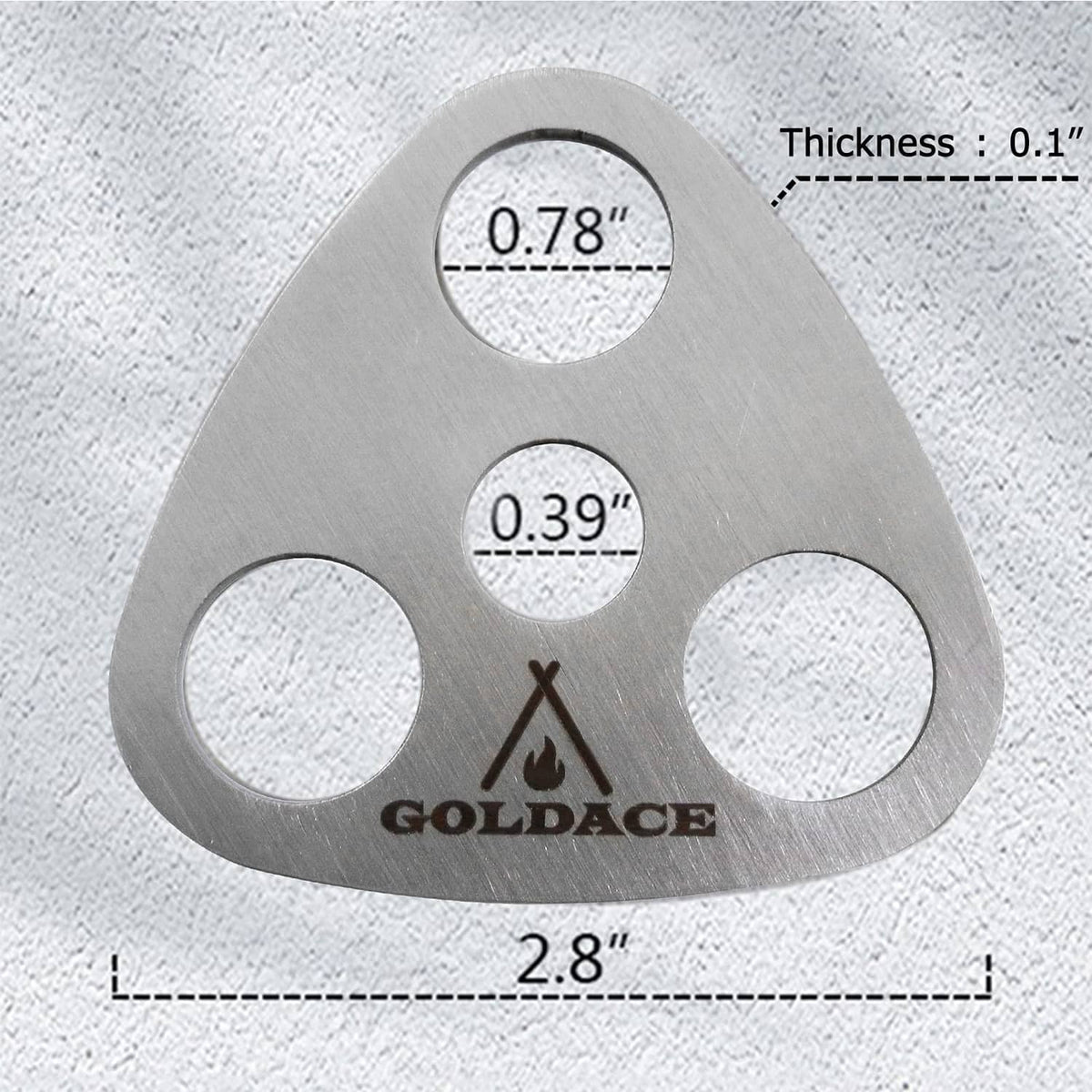 Triangular stainless steel fire cooking stand plate with circular cutouts