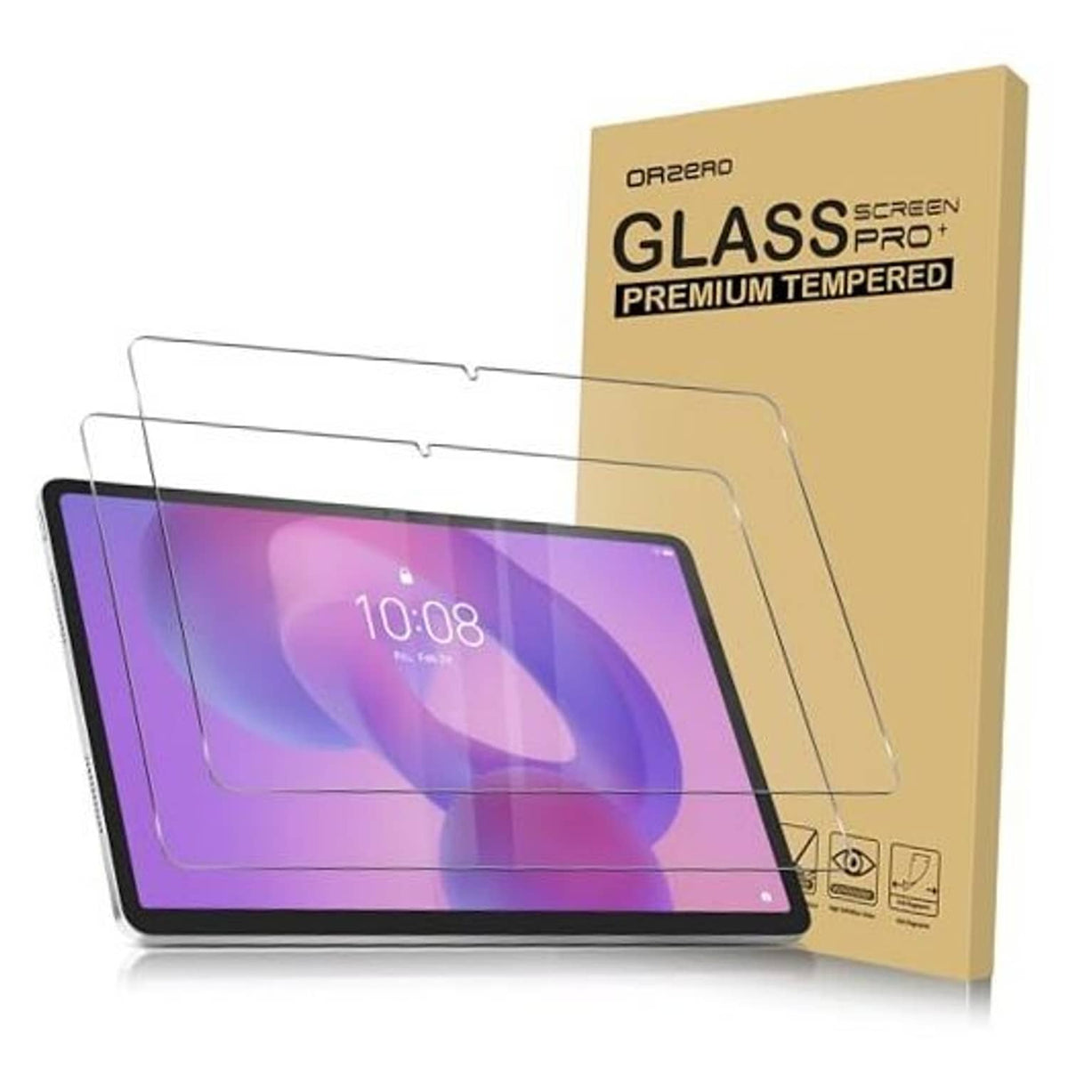 2-pack tempered glass screen protectors with clear fit for Lenovo tablet screens