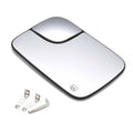 Heated left driver side mirror glass, curved clear pane with mounting clips