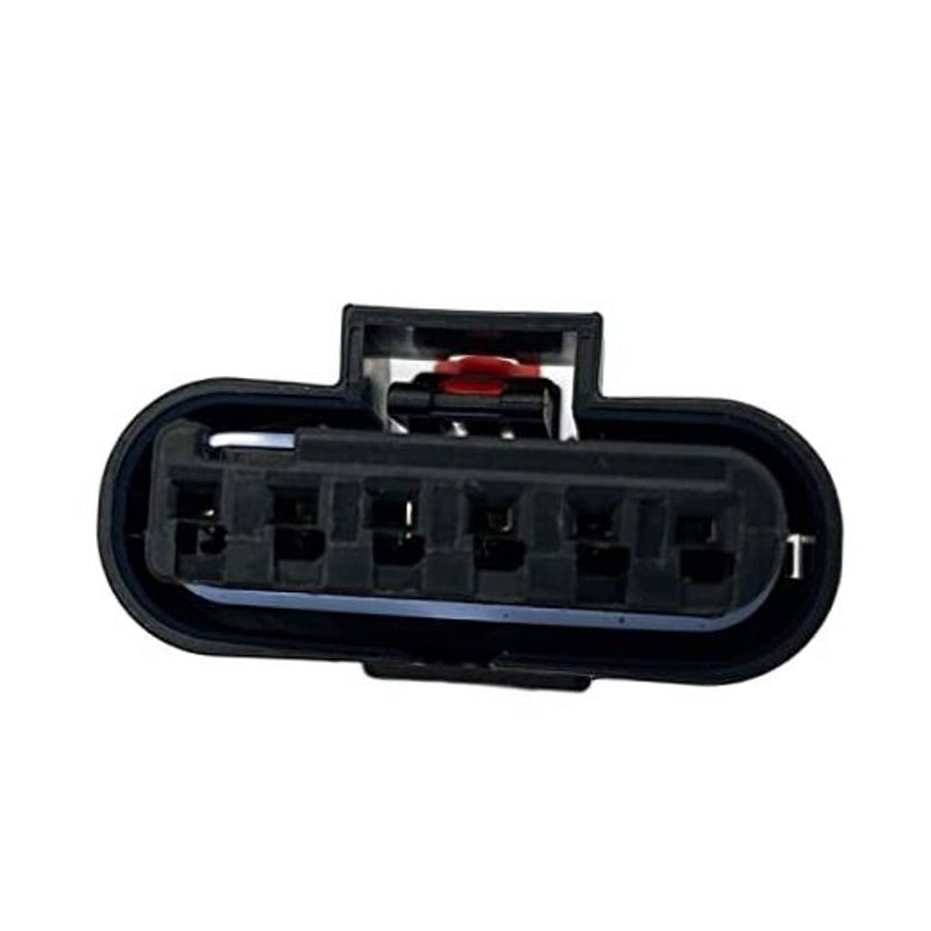 Throttle position sensor wiring harness connector, black housing with multi-pin socket