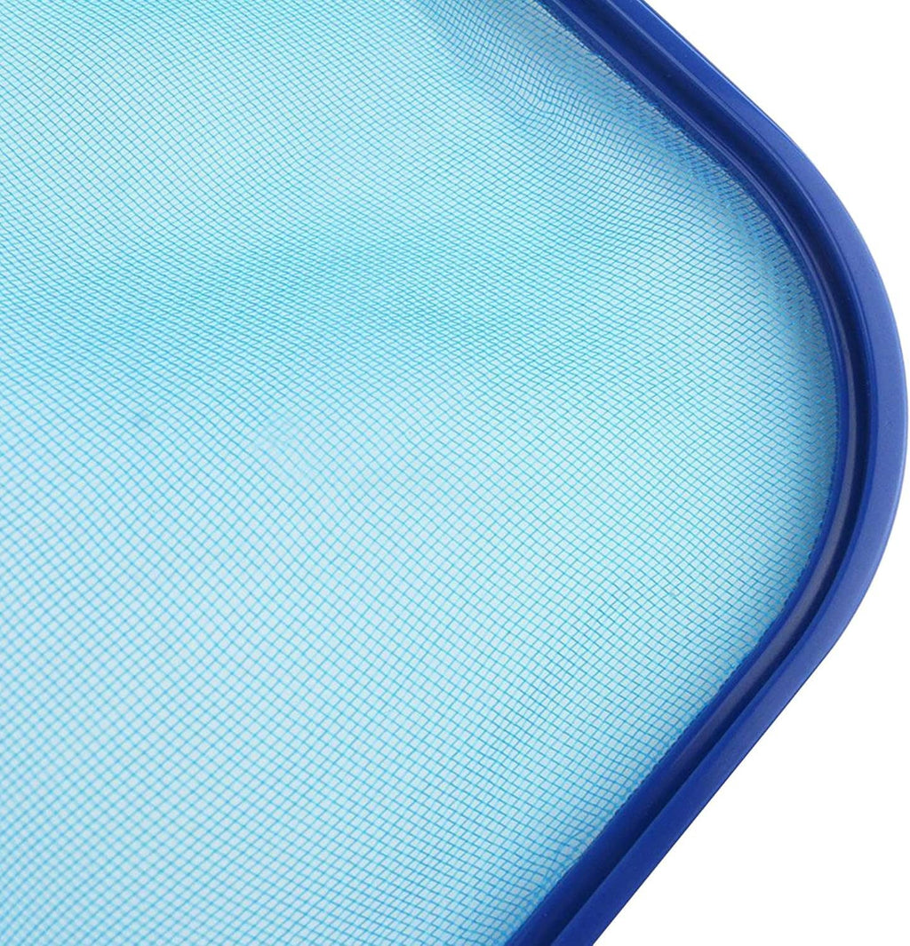 Close-up of blue fine mesh net panel with rounded rectangular frame border