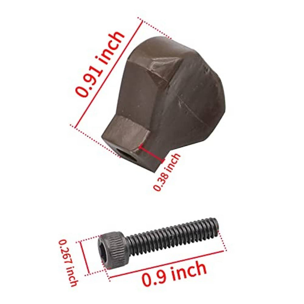 Dark brown clutch button with size measurements and threaded bolt included