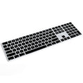 Silicone keyboard cover for full-size keyboard with black key layout and white frame