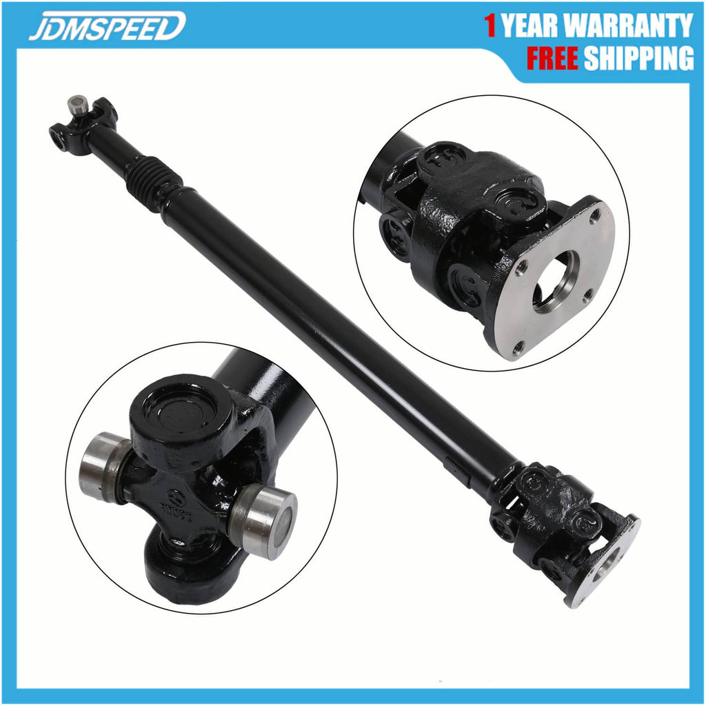 Front driveshaft prop shaft with black steel tube and flange yoke and joint ends