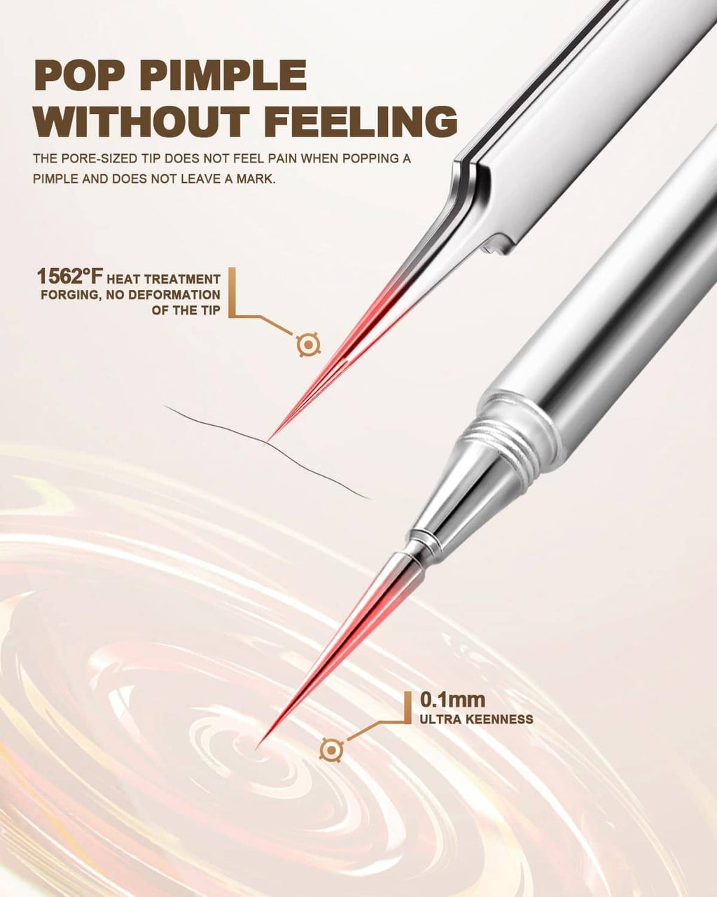 Precision blackhead remover tool tip designed for gentle pimple popping