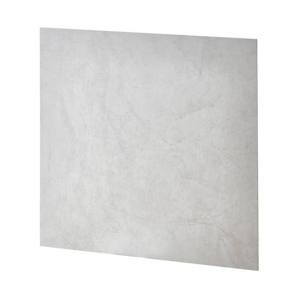 White marble-look PVC ceiling tile panel with subtle gray veining and smooth texture