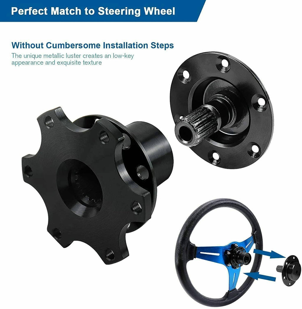 Quick-release hub adapter set for steering wheel, with mounting studs