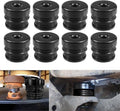 Silicone body mount bushing kit, 8 black isolator mounts with steel cups and caps