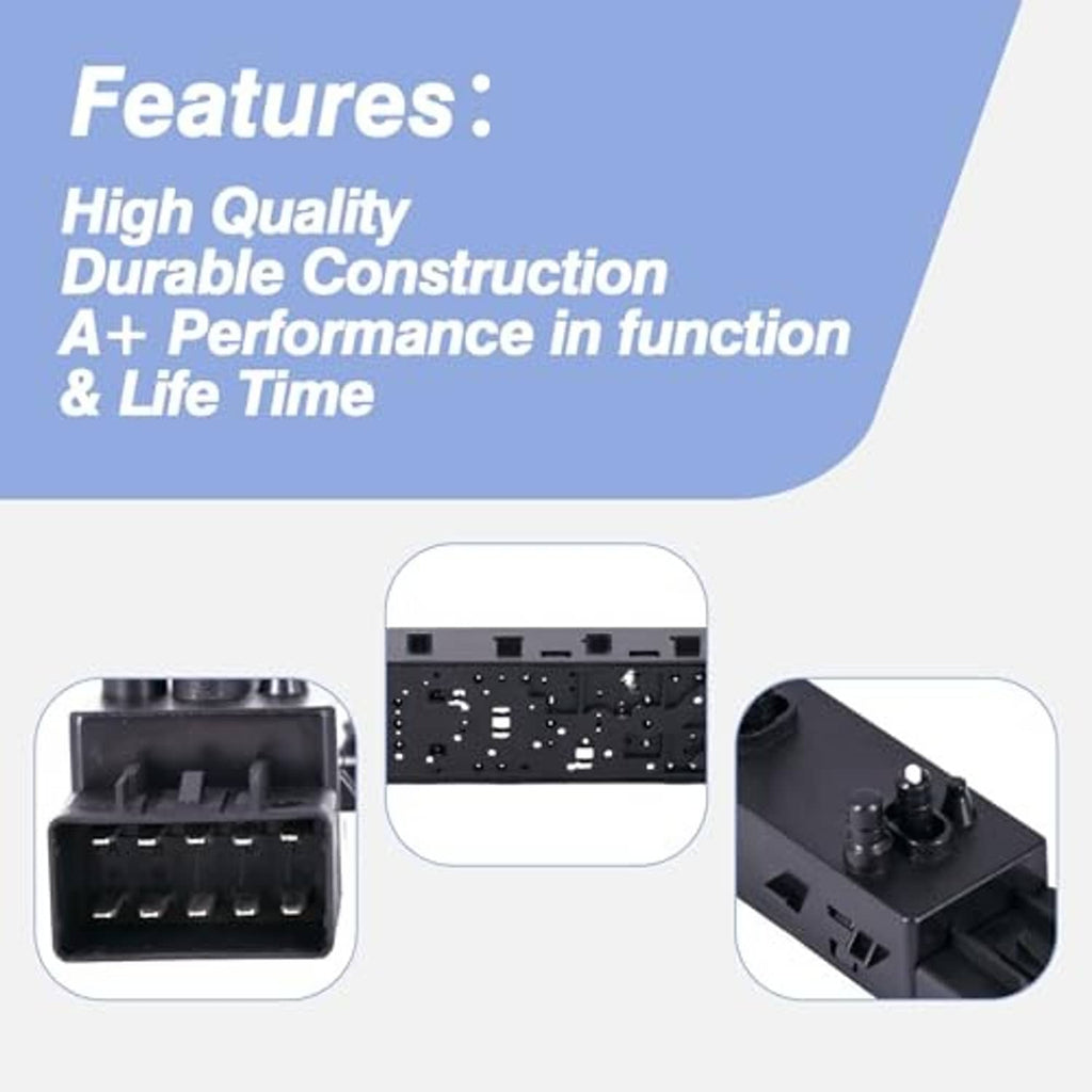 Power seat adjuster switch black module with multiple ports and 10-pin connector