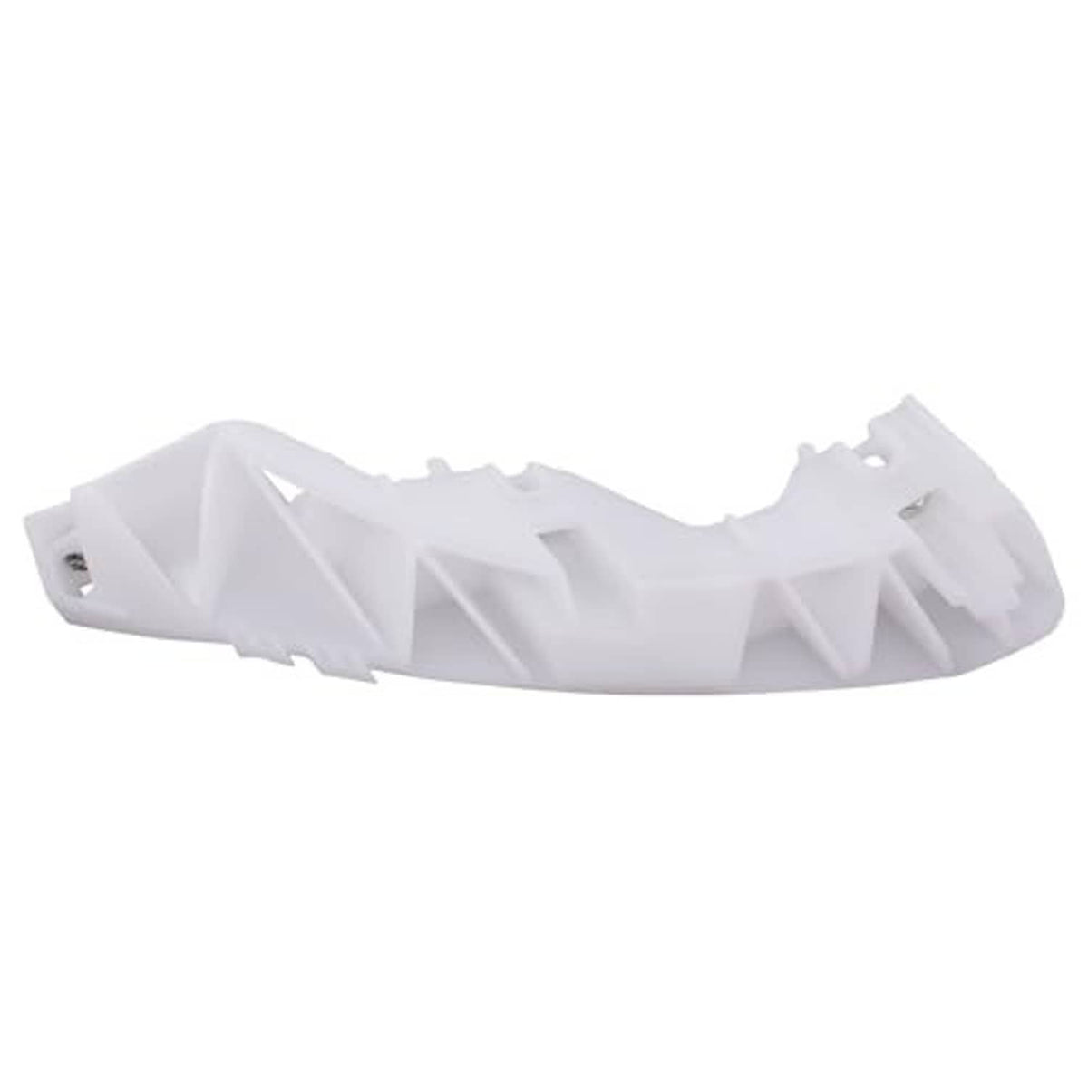 Front bumper bracket stiffener kit, white plastic support piece with clip tabs and holes