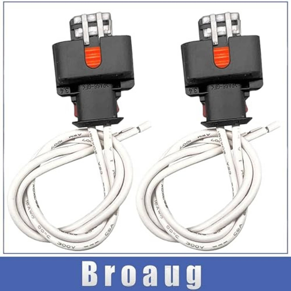 Auto sensor connector harness set with two black modules, orange clips, and white wire leads