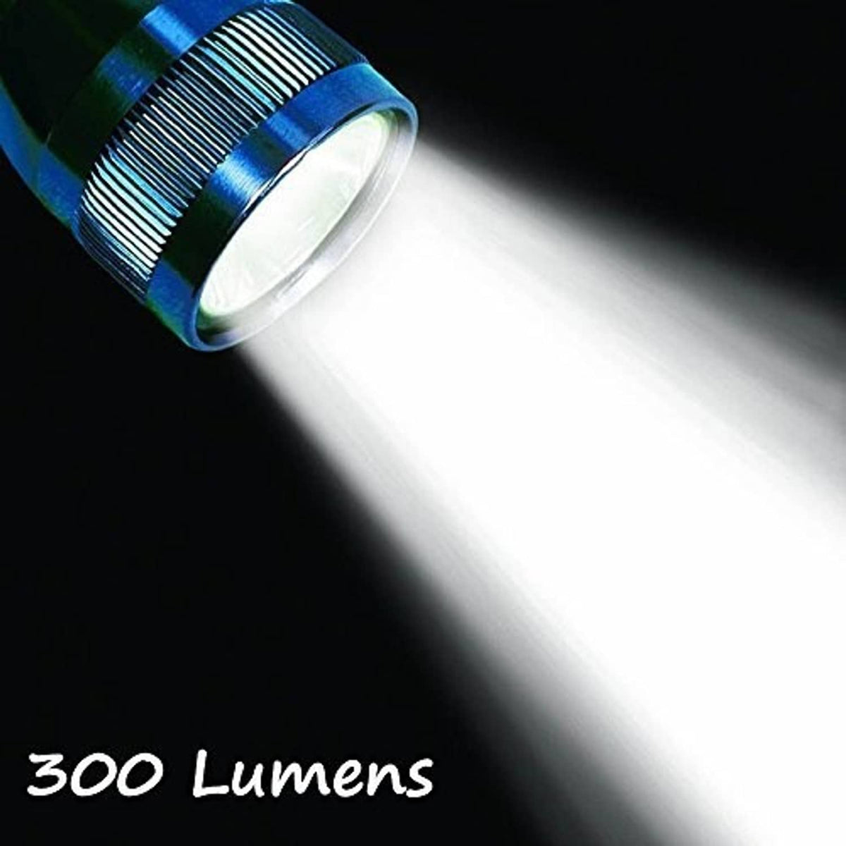 Blue LED flashlight bulb conversion with bright beam, 300 lumens