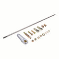 Universal adjustable column shift linkage kit with long rod and mounting hardware