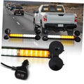 LED emergency strobe light bar with amber bars and black round mounting bases