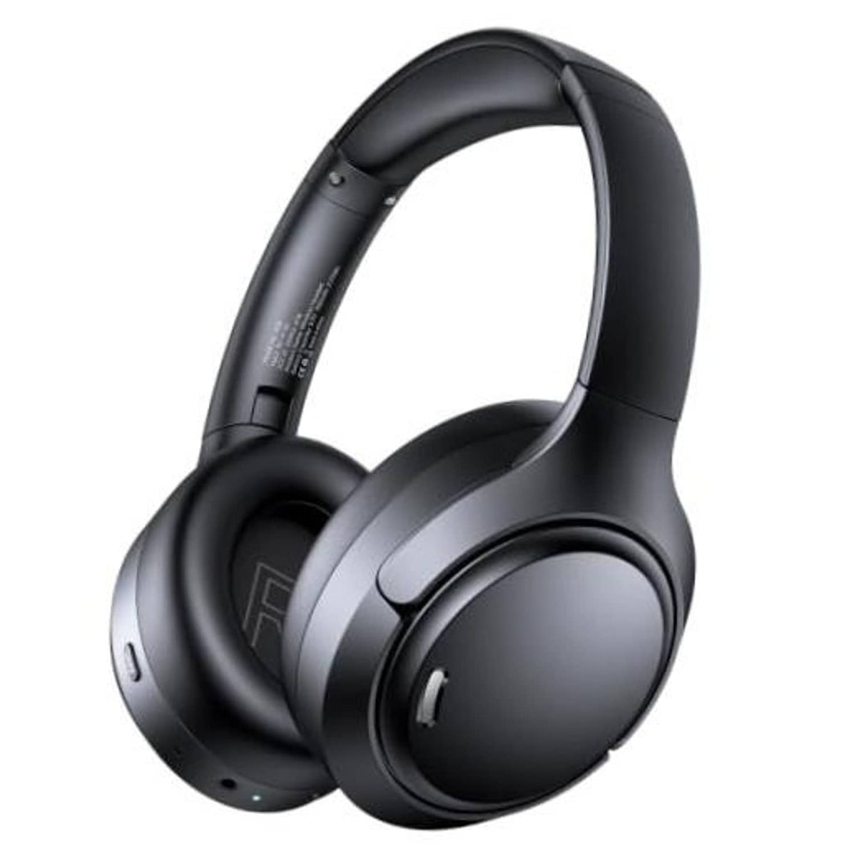 Black over-ear wireless headphones with padded headband and cushioned ear cups