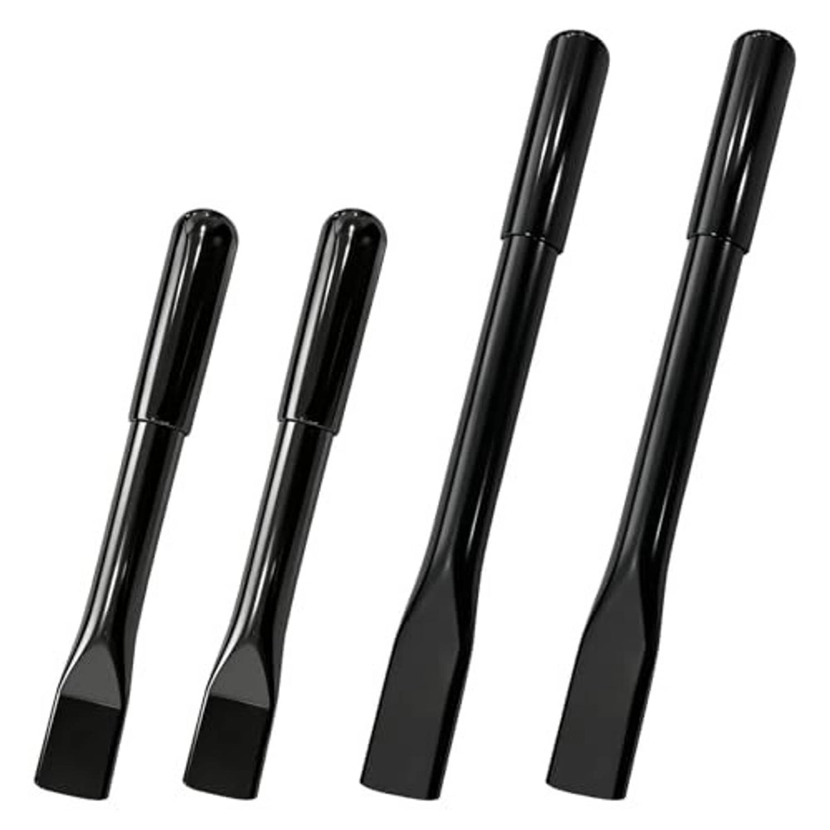 Wheelchair brake handle extenders set: two black cylinders with tapered tips
