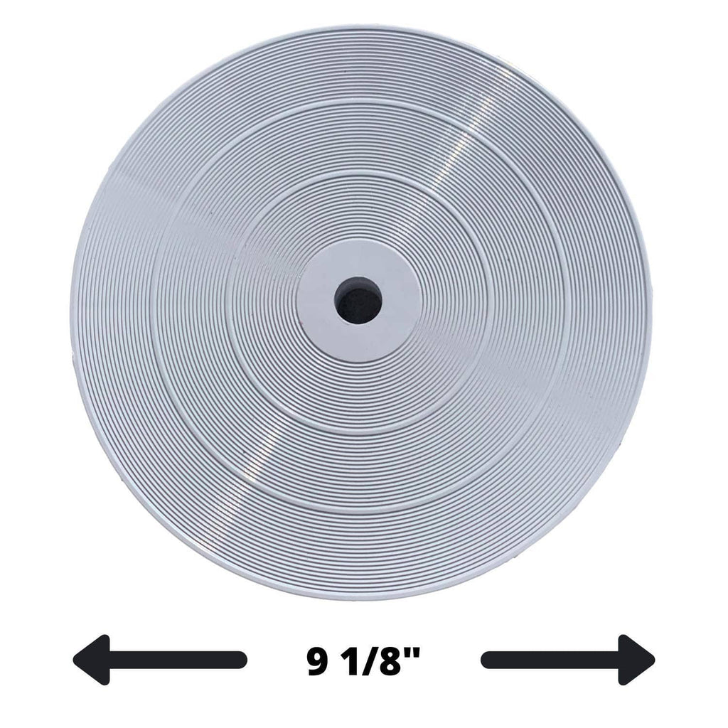 White 9-inch deck lid with concentric rings and central opening, 9 1/8" size
