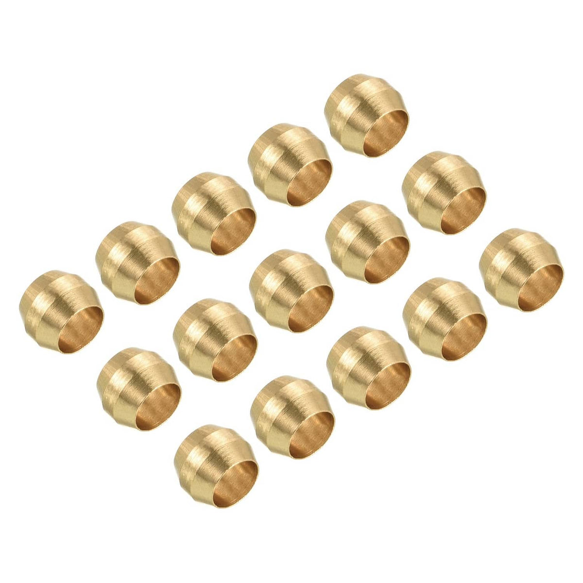 4mm brass compression sleeve ferrules, gold tone, 15-pack
