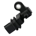 Black crankshaft position sensor with metal mounting ring and round electrical port