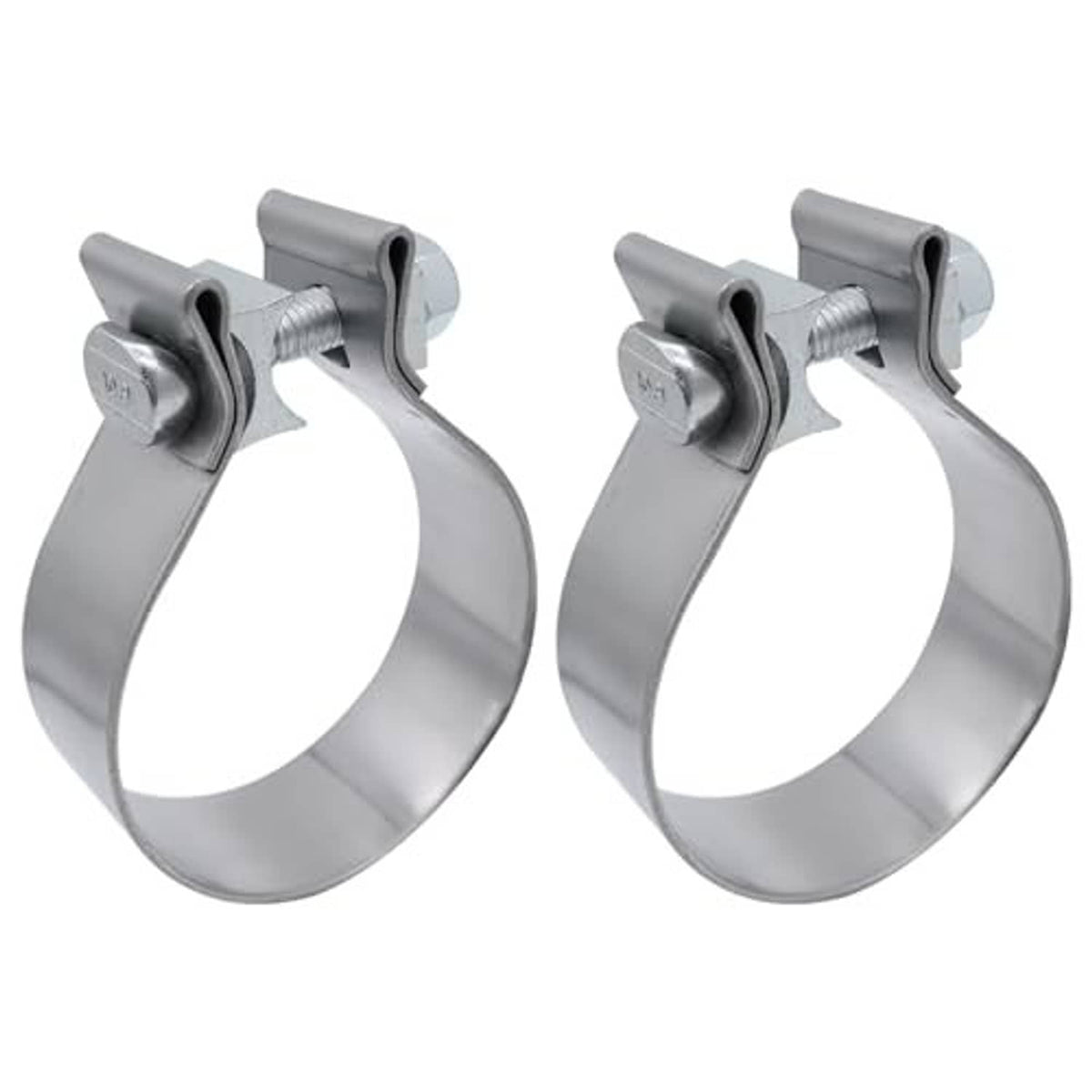 Stainless steel narrow band exhaust clamp, 2.5 in, with screw housing and band