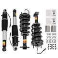 Shock strut assembly set with black springs and silver body, including hardware and instructions
