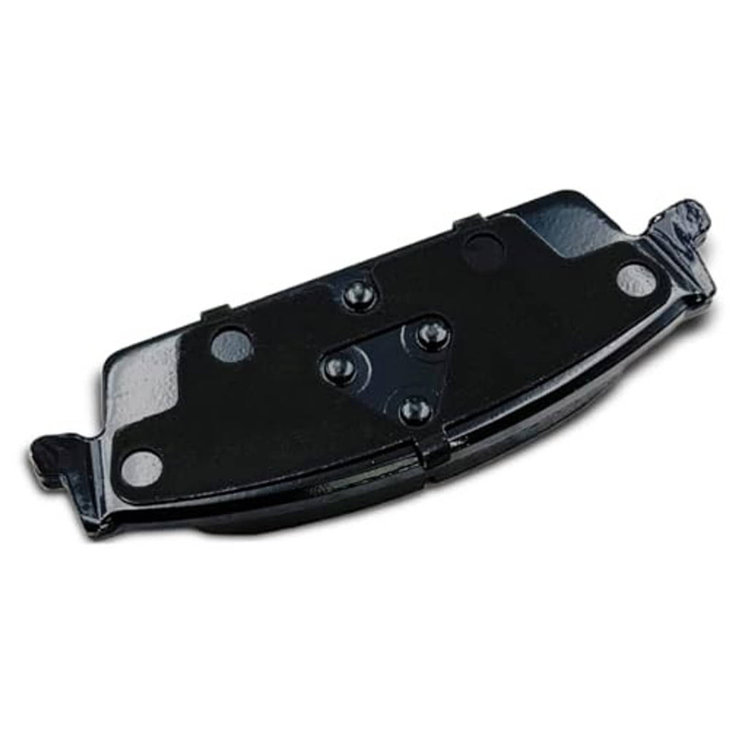 Ceramic brake pad back plate with mounting hardware, black coated metal backing