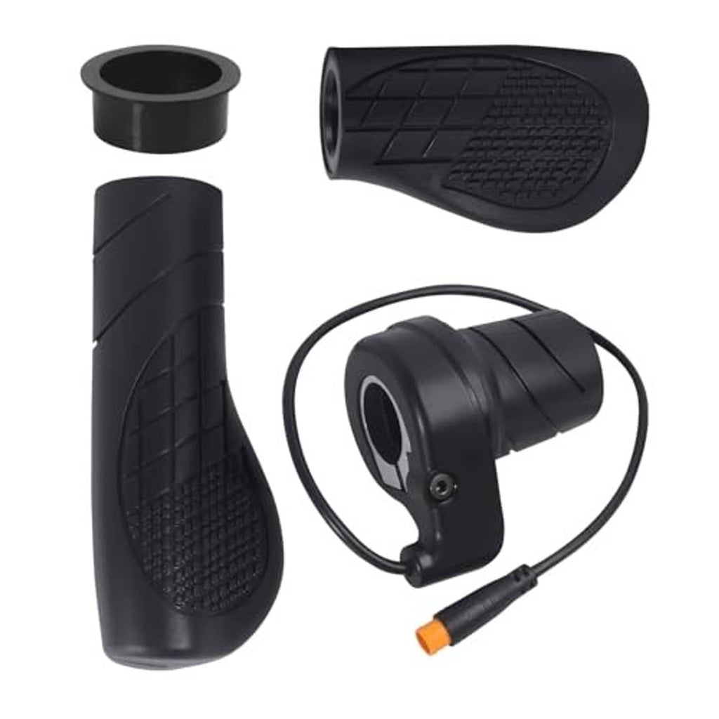 Black e-bike half-twist throttle grip with wired waterproof plug