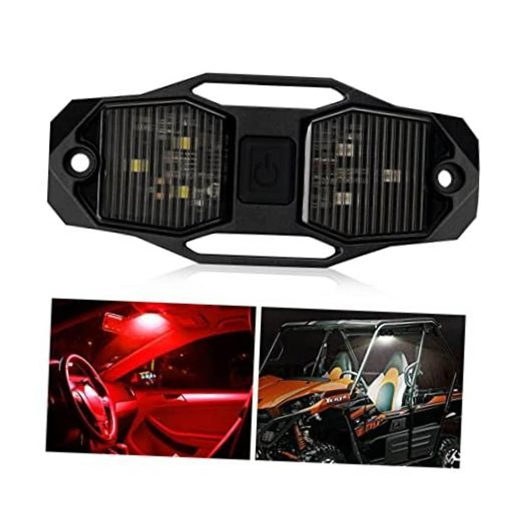Black LED UTV doom light bar with dual rectangular lens covers and center power switch