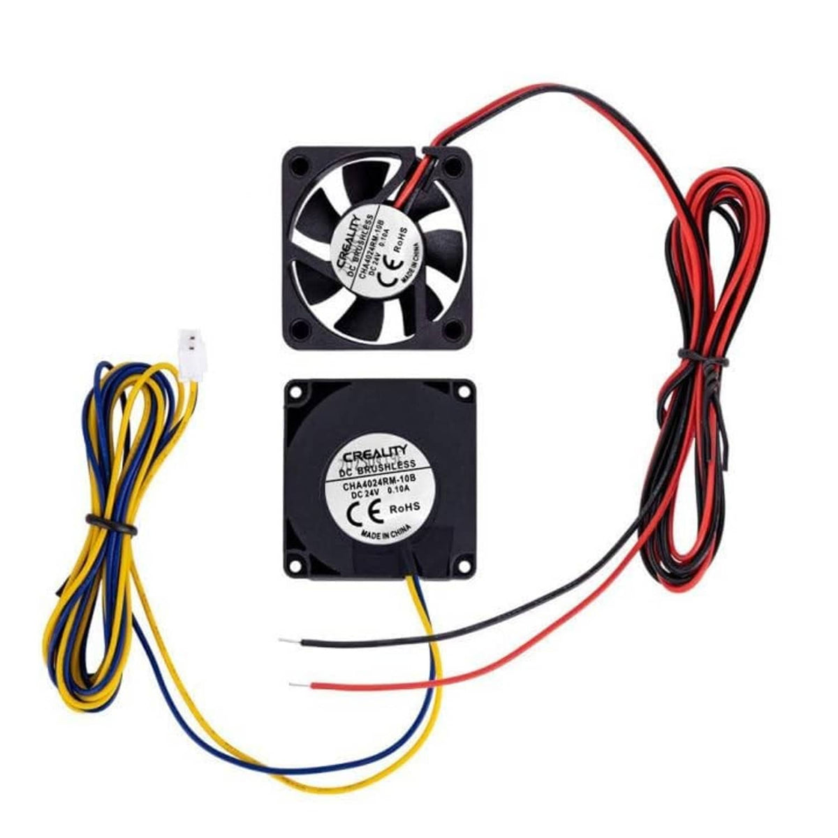 40x40x10mm DC 24V extruder cooling fan set with red/black wires and black mounting frame