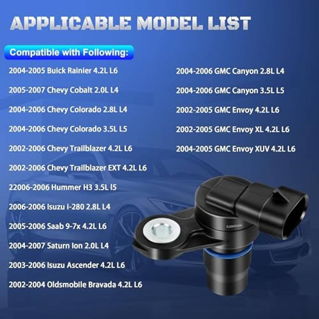 Camshaft position sensor with black ABS body and round metal mounting base