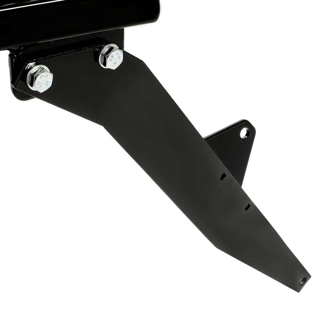 Black mounting bracket arm with bolt holes for front basket attachment