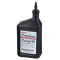 Robinair high vacuum pump oil bottle, black, 1 qt, red-and-white front label