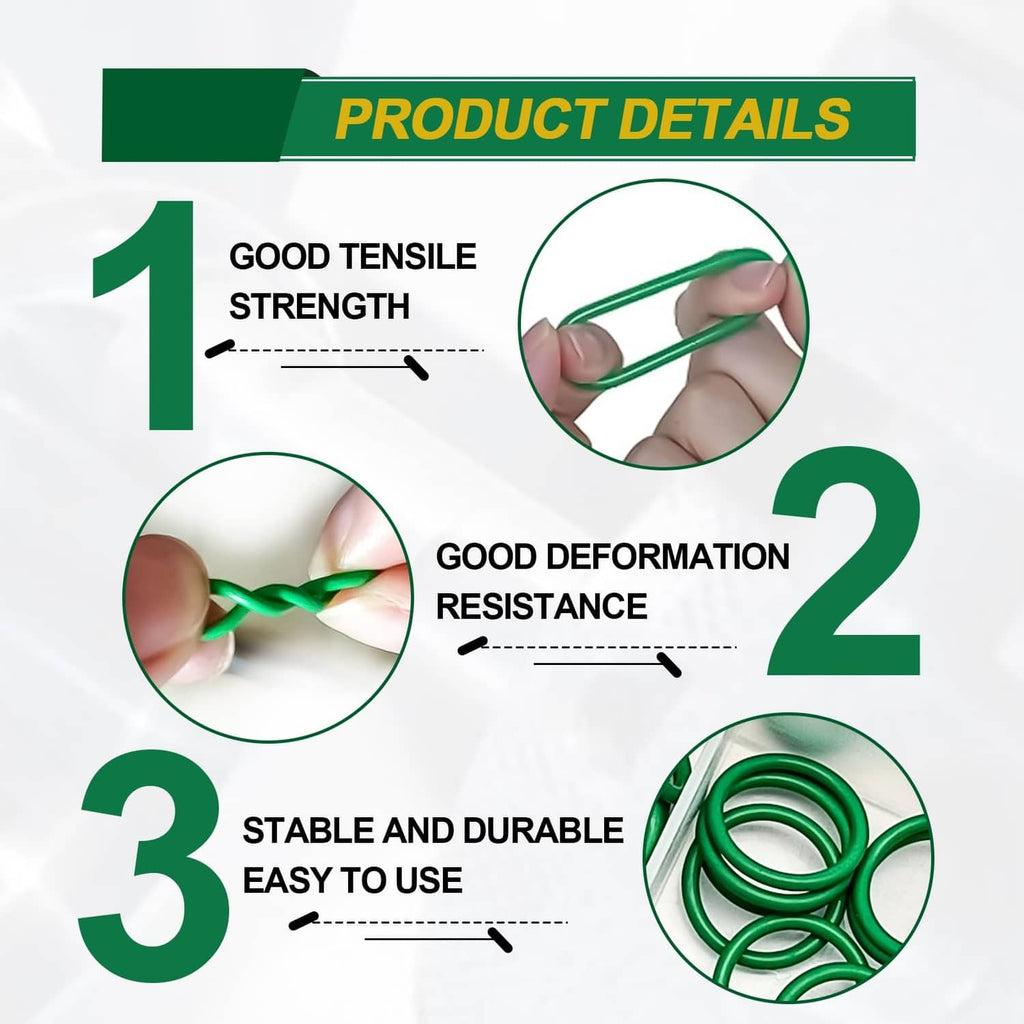 Close-up of green O-rings showing flexible stretch and deformation resistance