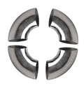 Polished stainless steel 90-degree exhaust elbow tube, 2 in OD, set of 4
