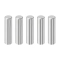 Set of five silver steel cylindrical dowel pins, 5/16 x 1-1/4 in