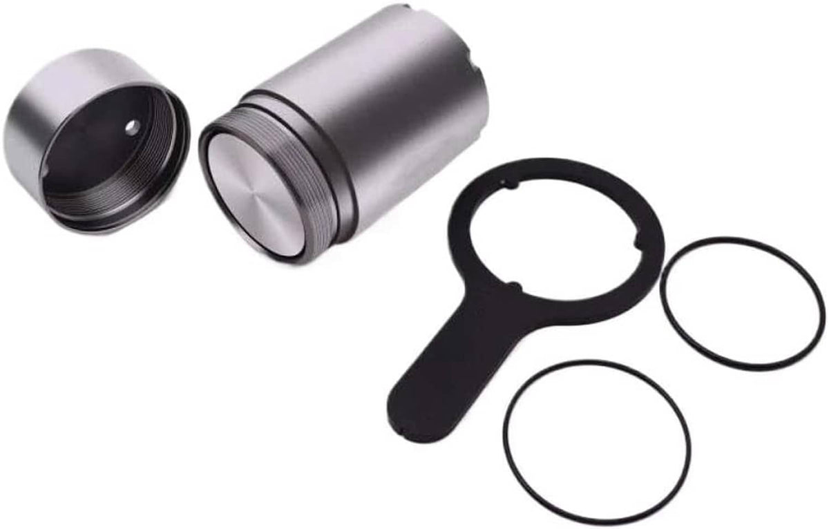 Transmission accumulator mechatronic kit with two metal sleeves, black handle, and O-rings