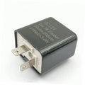 12V motorcycle turn signal flasher relay, dark gray housing with metal terminals