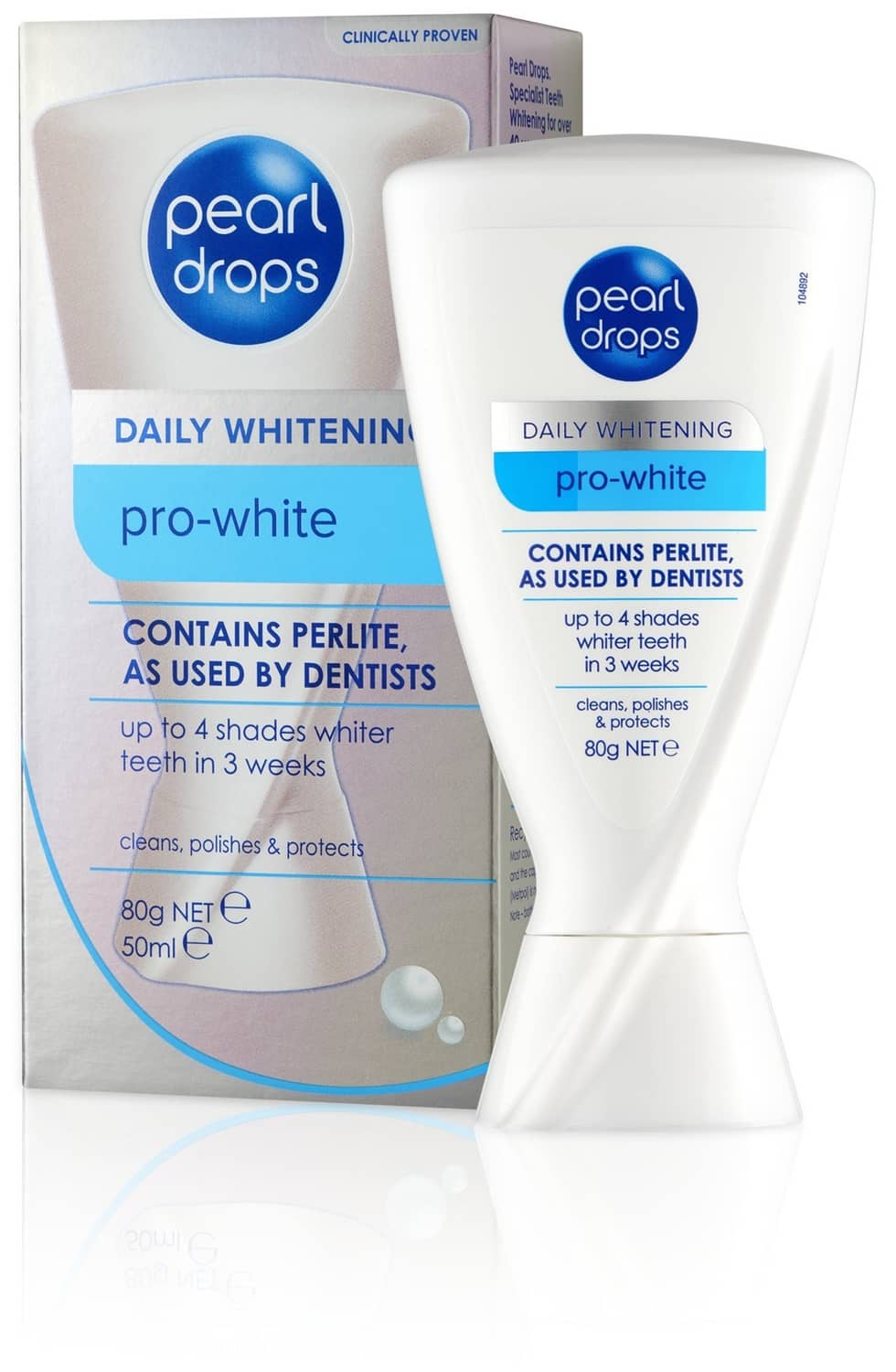 Whitening tooth polish tube and box, pro-white, 50 ml