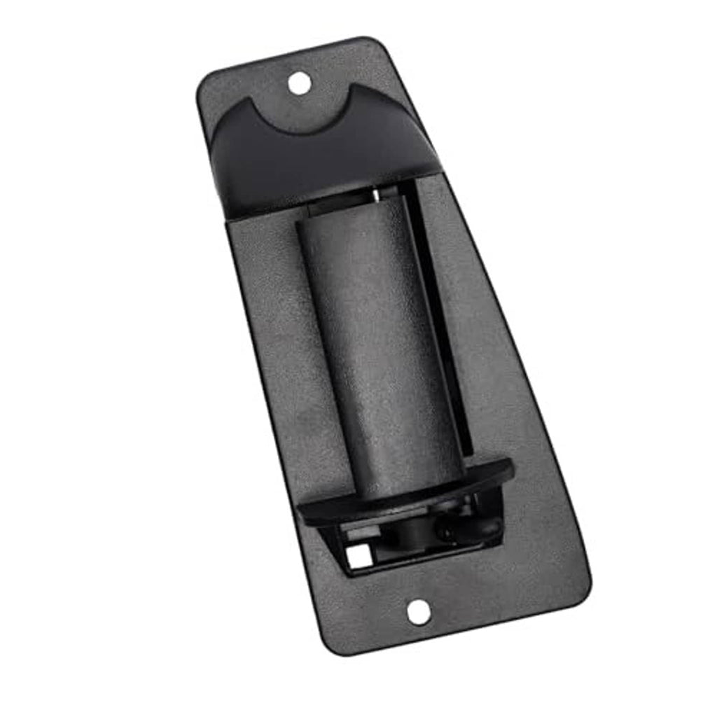 Textured black exterior door handle insert with latch opening and mounting tabs