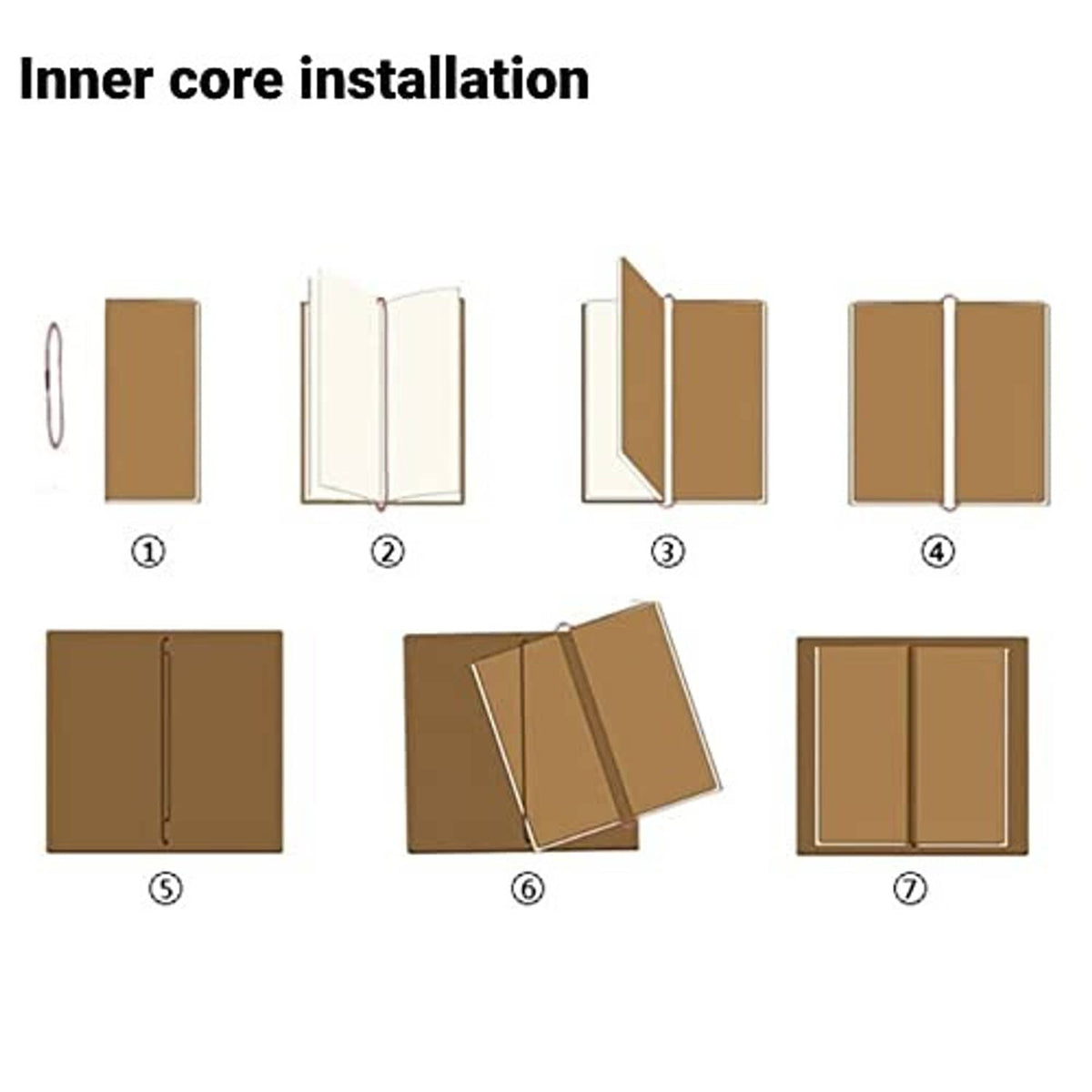 Travel journal notebook inner pages and cover panels shown for PU leather design