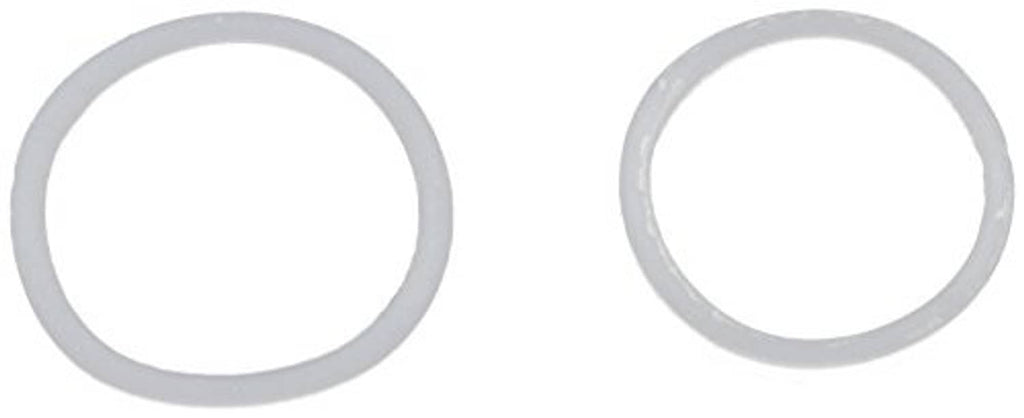 Power steering sealing washer set of two round gaskets, light gray finish.