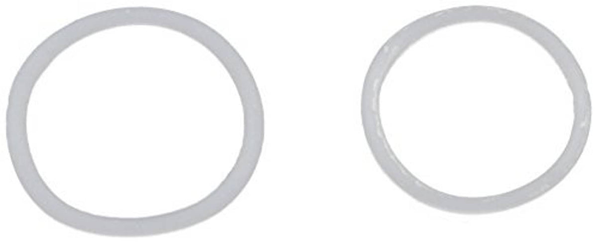 Power steering sealing washer set of two round gaskets, light gray finish.