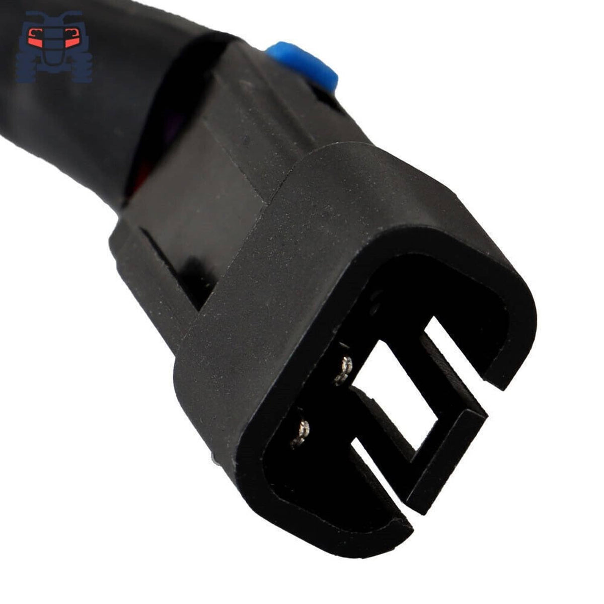 Fuel pump assembly electrical plug with three metal pin slots in black housing